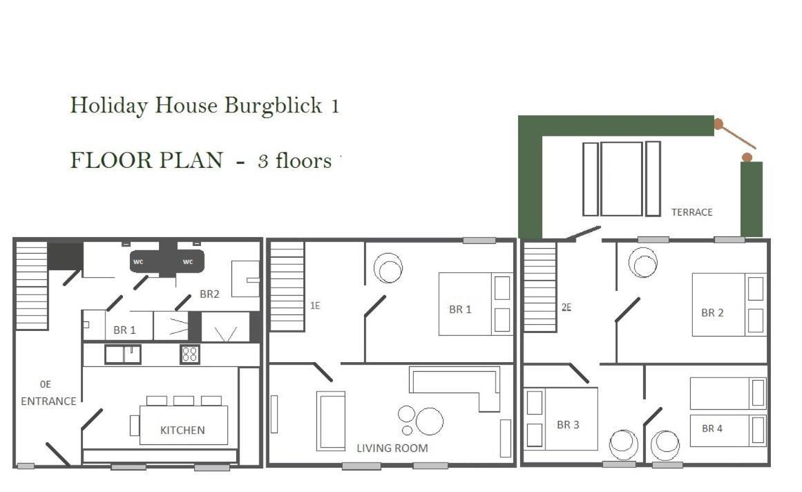 Holiday House Burgblick1 With Terrace - Vosproperties Monschau Bagian luar foto